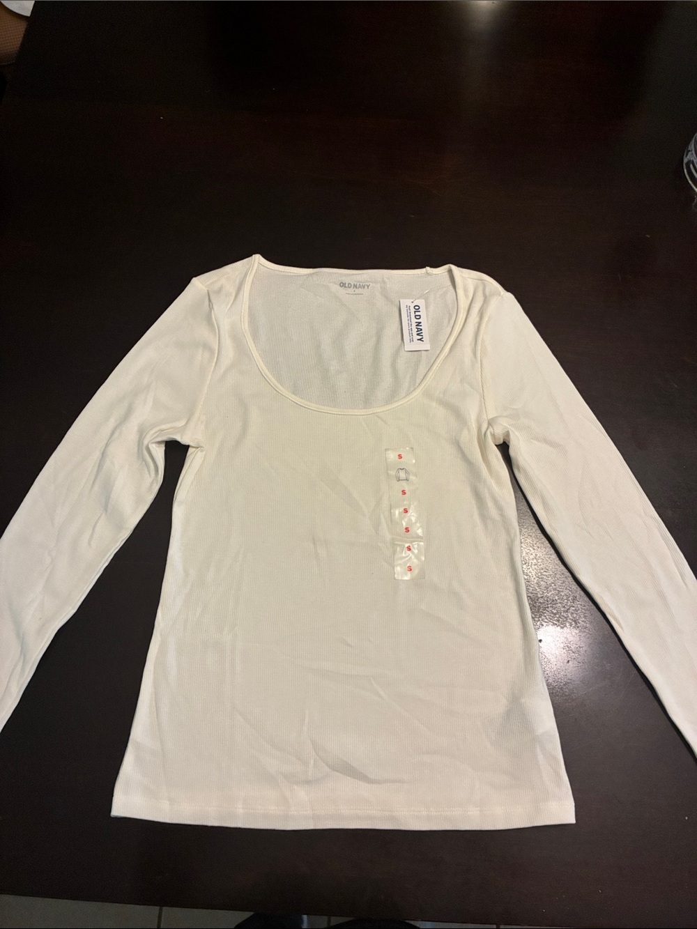 Old Navy Women's Long Sleeve Scoop Neck Top - Off-White